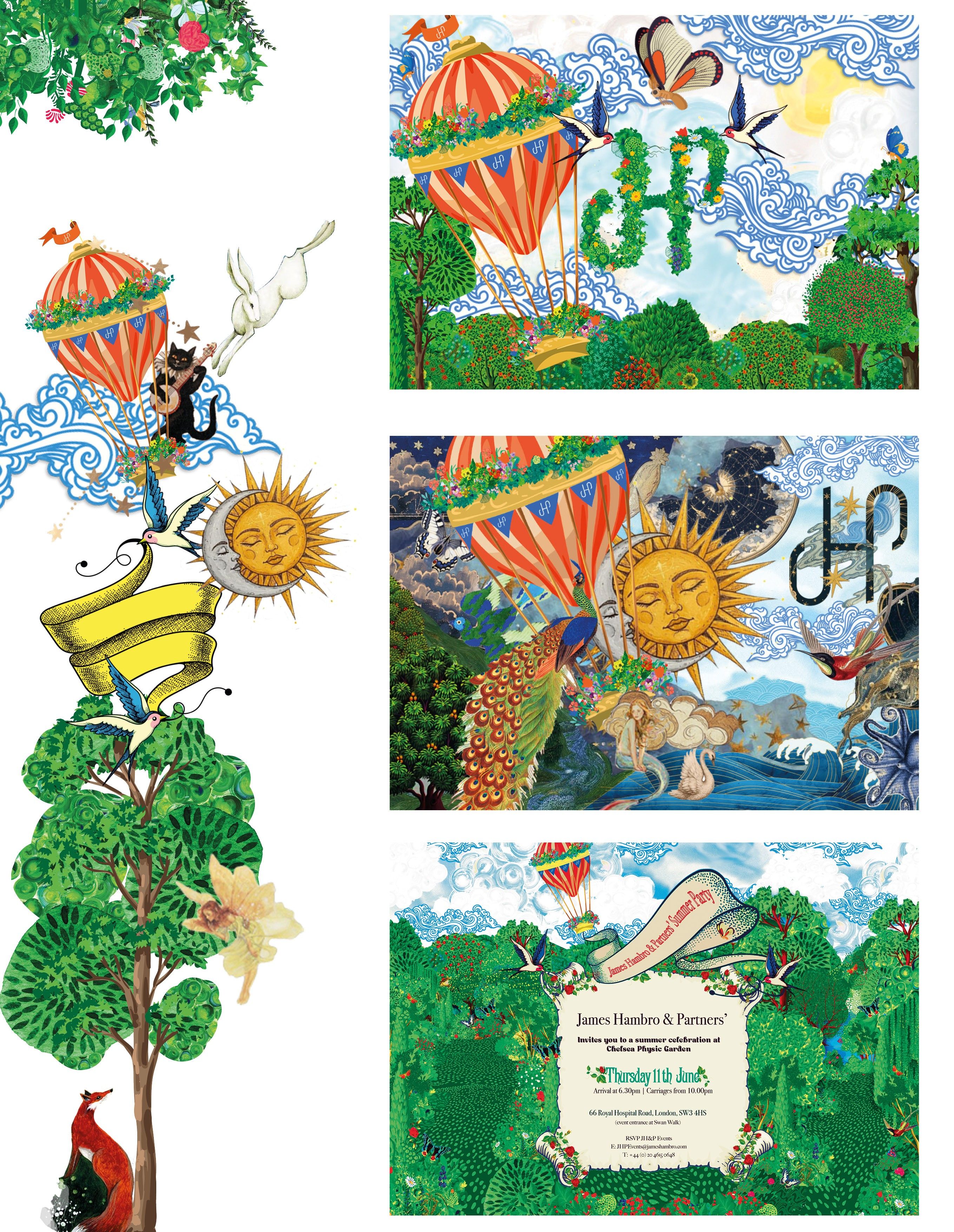 Presentation sheet showing the full artwork family side by side